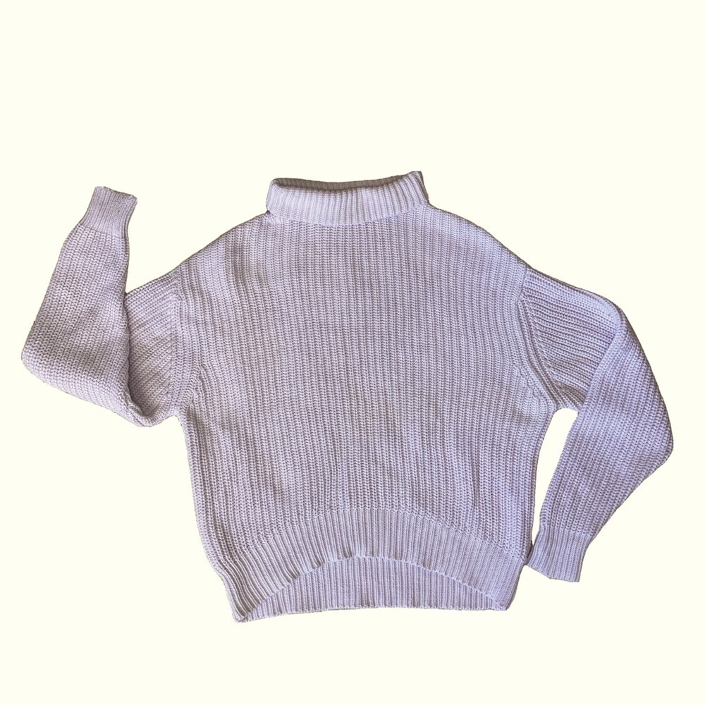 French Connection Roll Neck Oversized Knitted Sweater Lavender Small